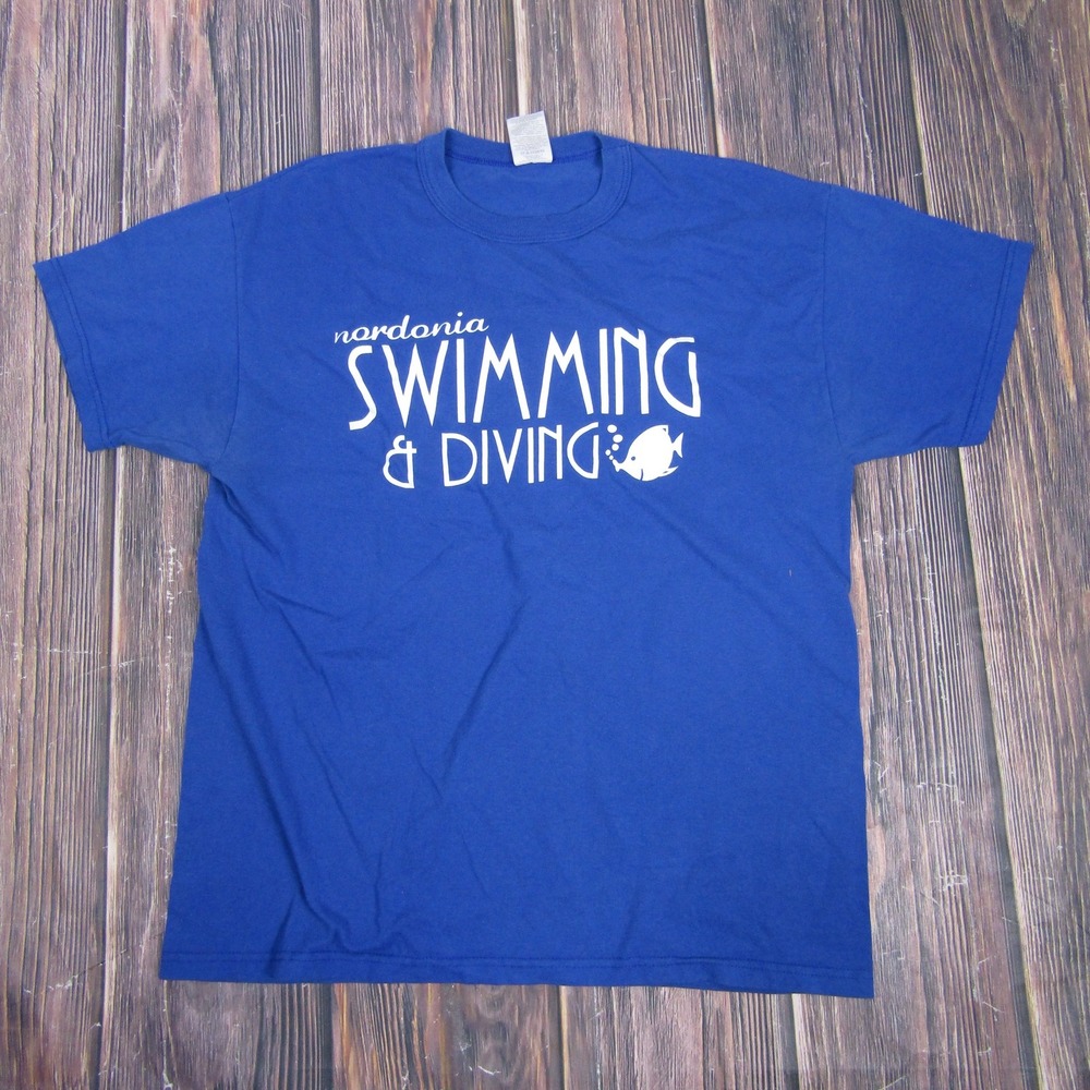 Nordonia Swimming‎ Diving Shirt Mens Medium Blue Swim Team Michael Phelps Quote